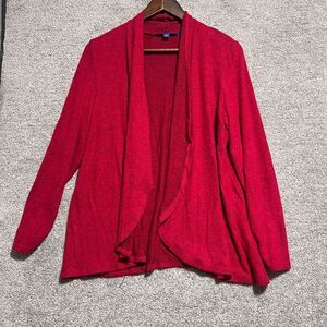 APT. 9 Woman’s Red Open Front Sweater Cardigan Soft Lightweight Size Small
